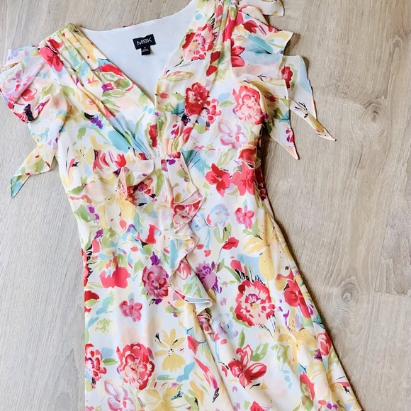 MSK Dresses & Skirts - MSK • Women’s Floral Dress • 8 • Yellow